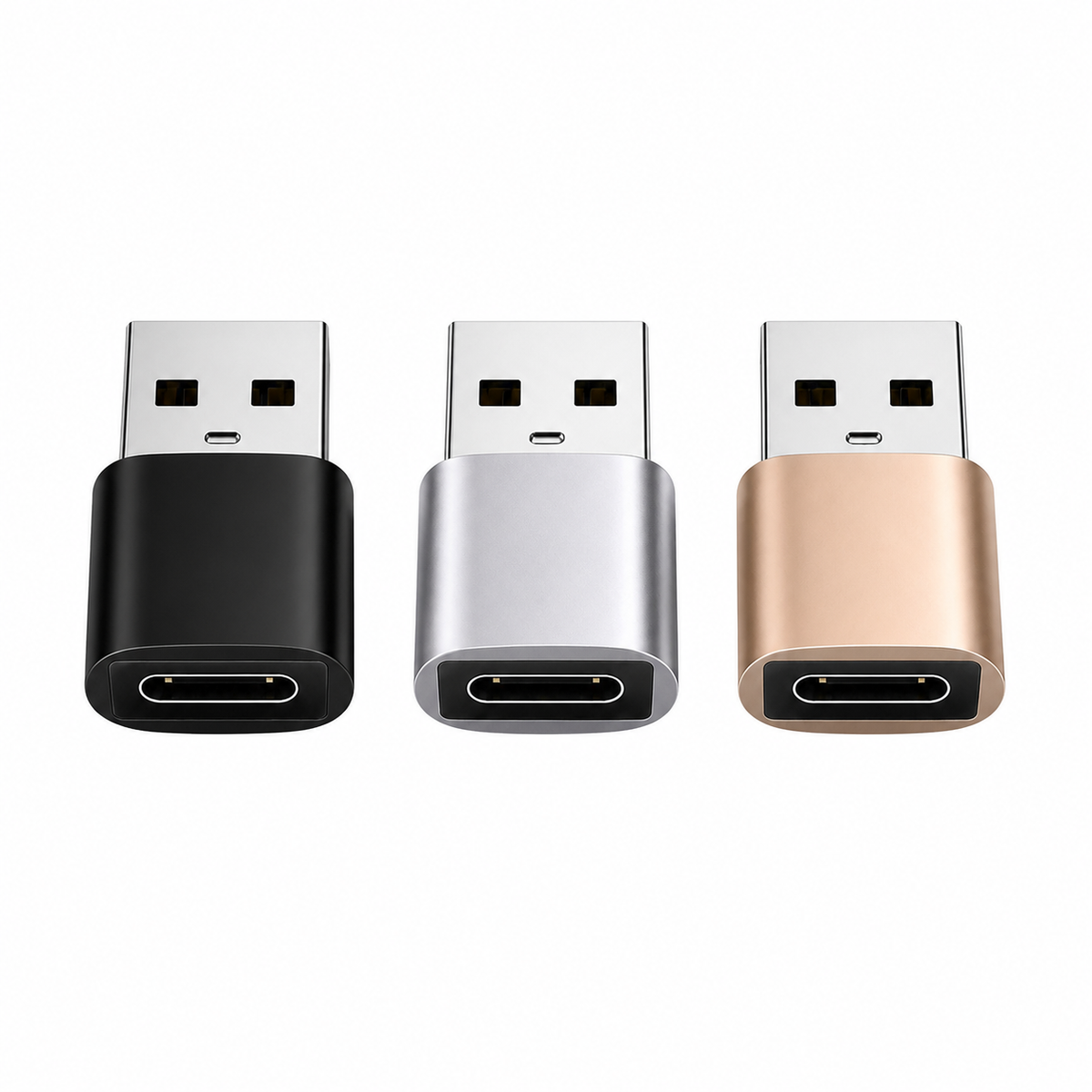 USB-A to USB-C Charging Adapter – 2 Pack – clean white background main image