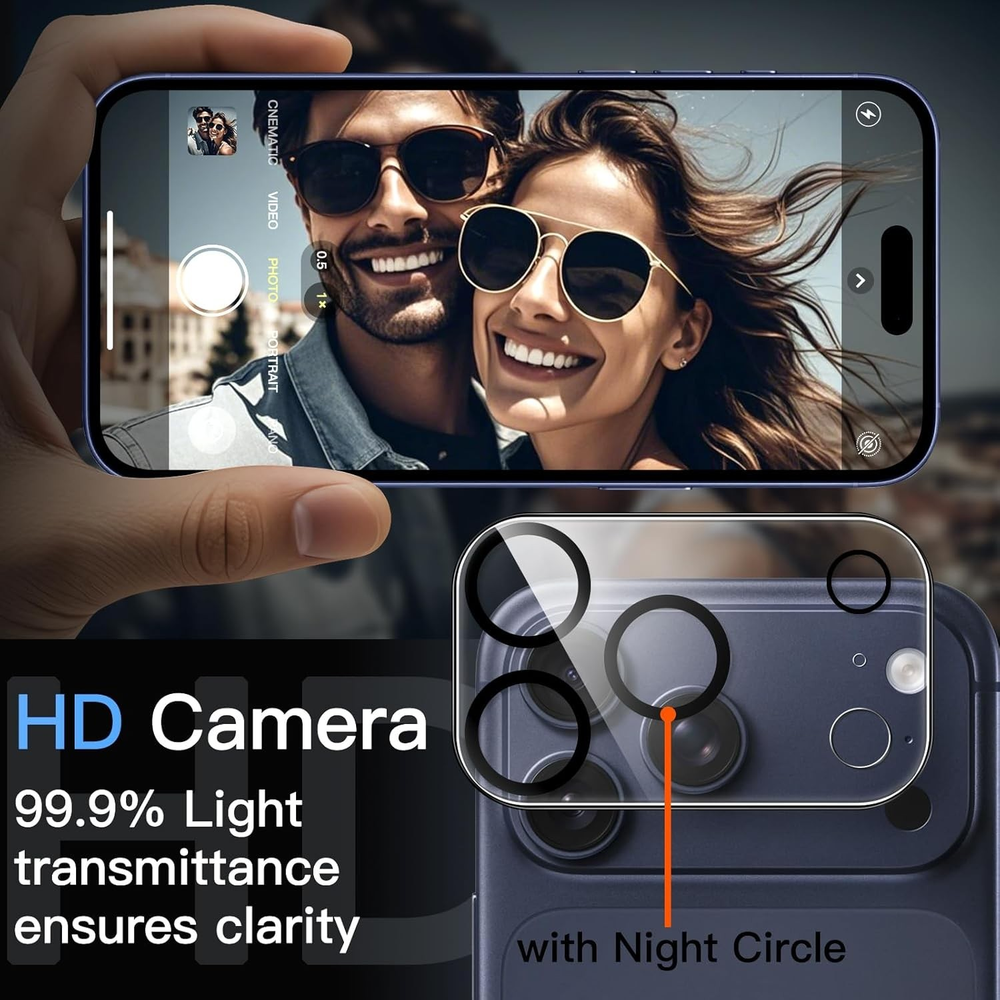 MAXSHIELD 2 Pack Clear Tempered Glass Camera Lens Protectors for Apple iPhone 18 Pro Max 6.9-inch