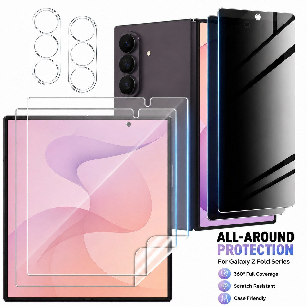 For Samsung Galaxy Z Fold 7 Complete Tempered Glass Screen Protector - image 1
