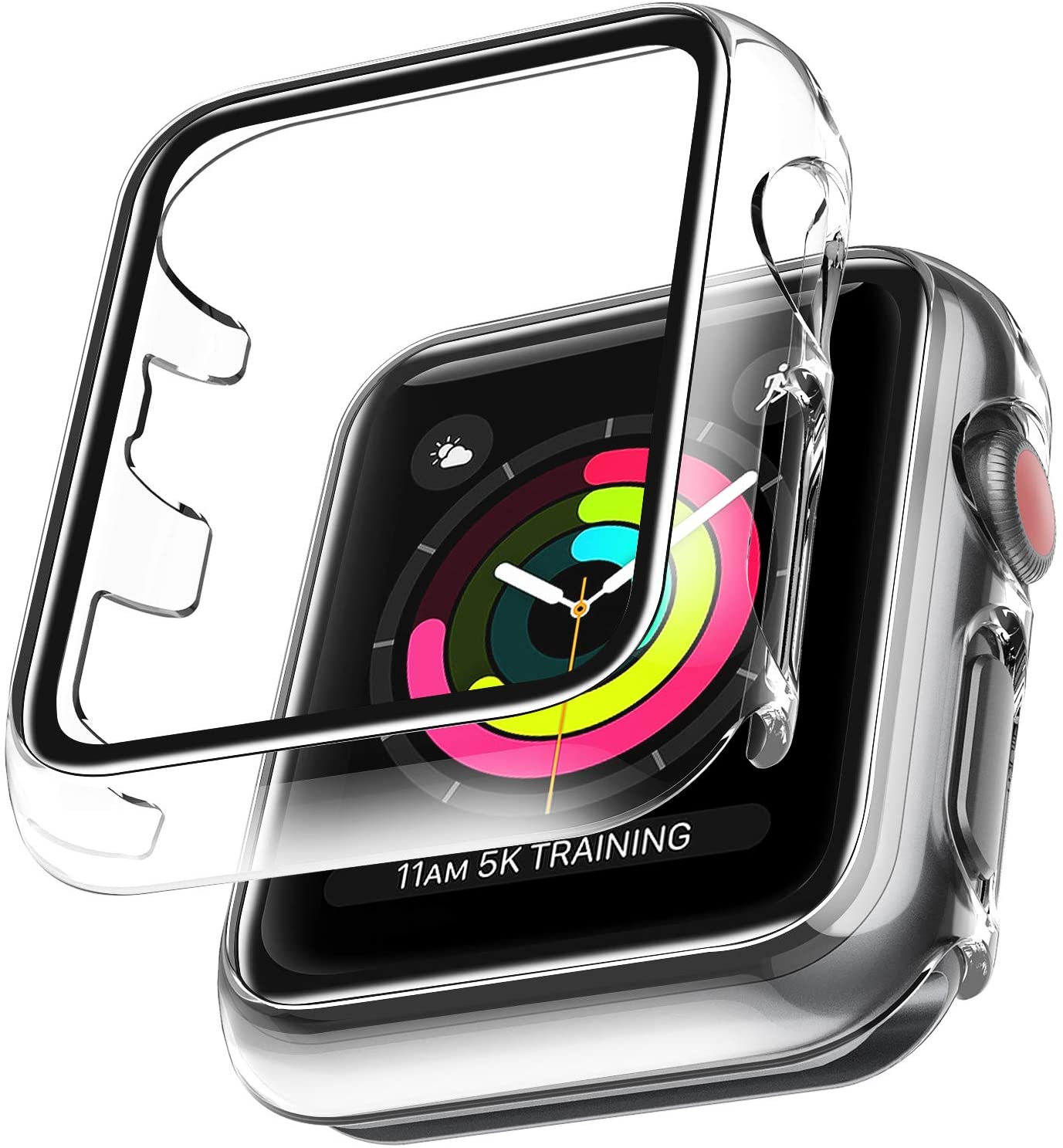 Apple Watch Series 44mm Full Cover TPU Tempered Glass Case Cover – clean white background main image