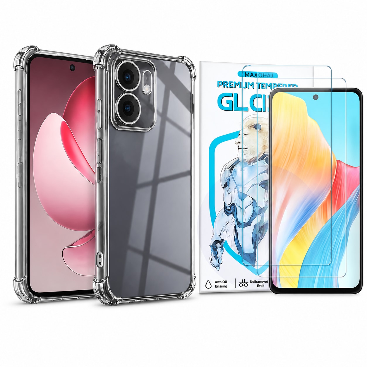 For OPPO A6 A6X A5 Pro A5X Reno 15 13 F 11 A80 60 5G Case Clear Shockproof Cover - main image
