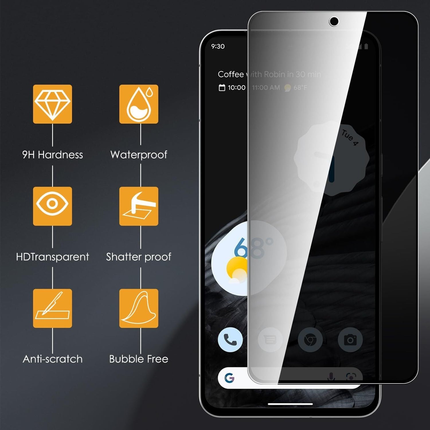 2XMAXSHIELD Privacy Glass Screen Protector For Google Pixel 9 Pro XL