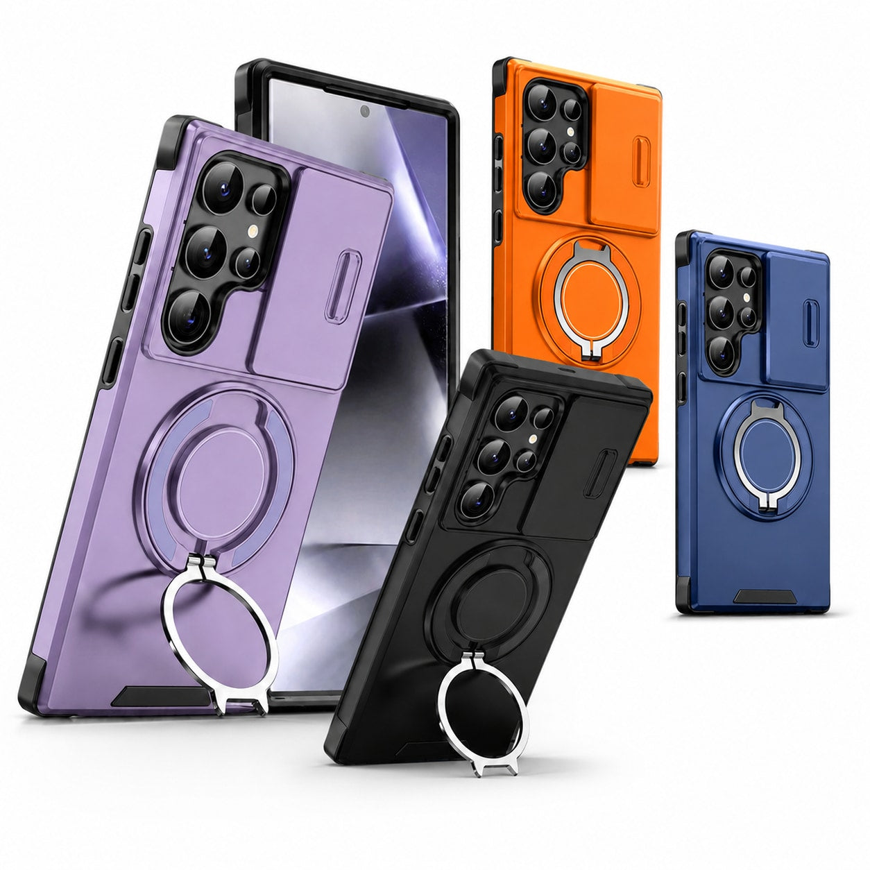 Magnetic Shockproof Ring Stand Case for Samsung Galaxy S25 Series - main image