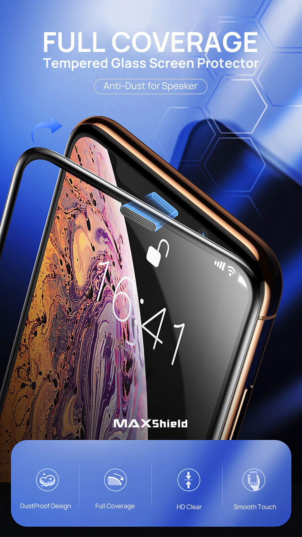 iPhone X Full Coverage Tempered Glass Screen Protector