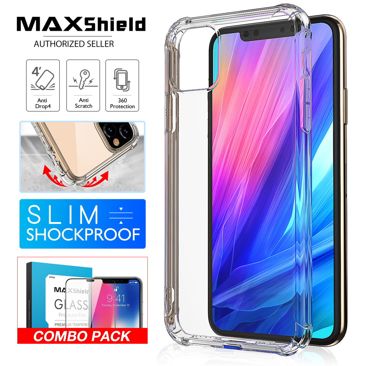 iPhone XI 11 Pro Case Clear Heavy Duty 2019 Shockproof TPU Bumper Cover