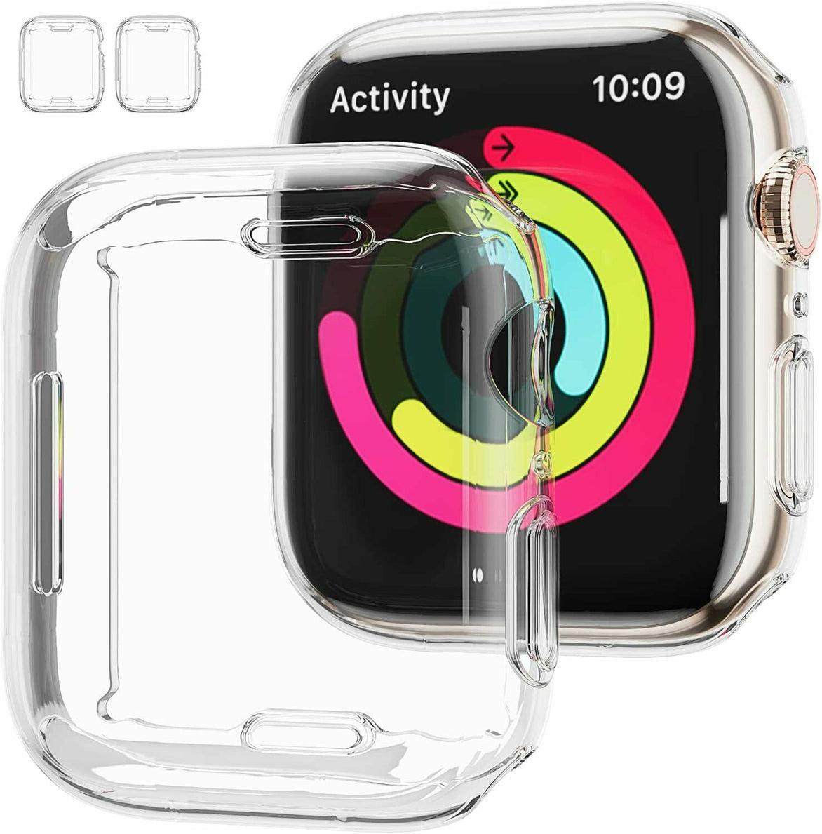 2x For Apple Watch Series 7 45/41mm Soft Full Bumper Cover Screen Protector Case