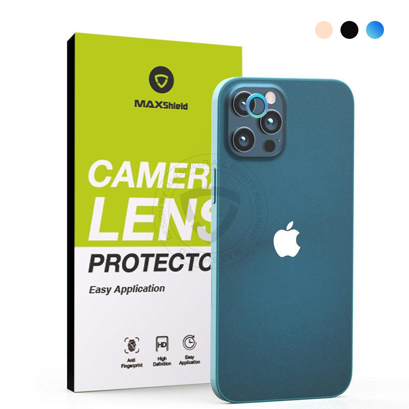 For Apple iPhone 12 Pro Camera Lens Metal Ring Tempered Glass Protector