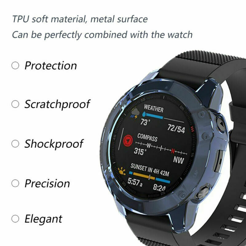 For Garmin Forerunner 245 Music 945 735XT Shockproof Clear Case Cover Cable