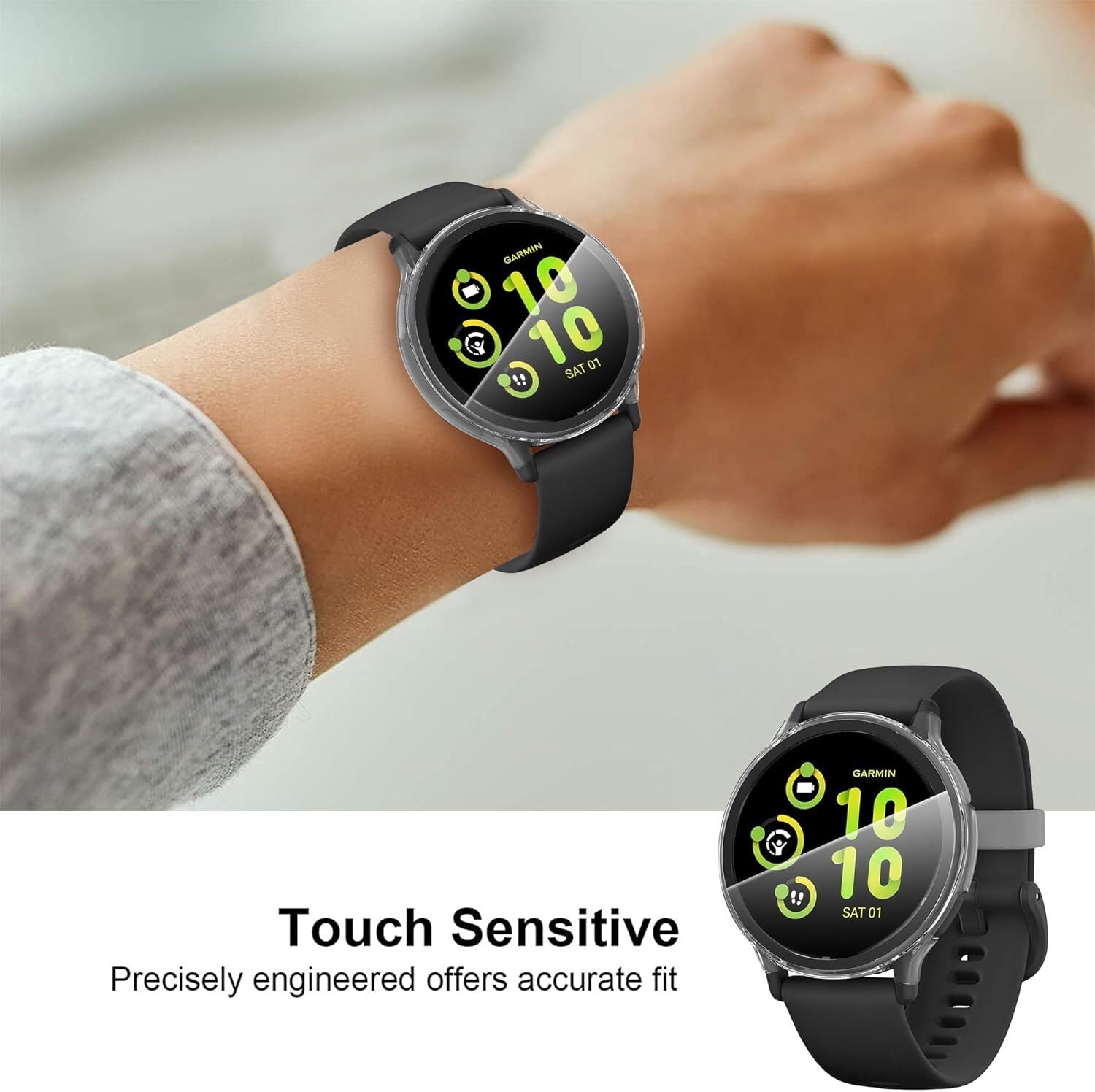 Full Glass Case Screen Protector for Garmin Venu and Vivoactive - image 6