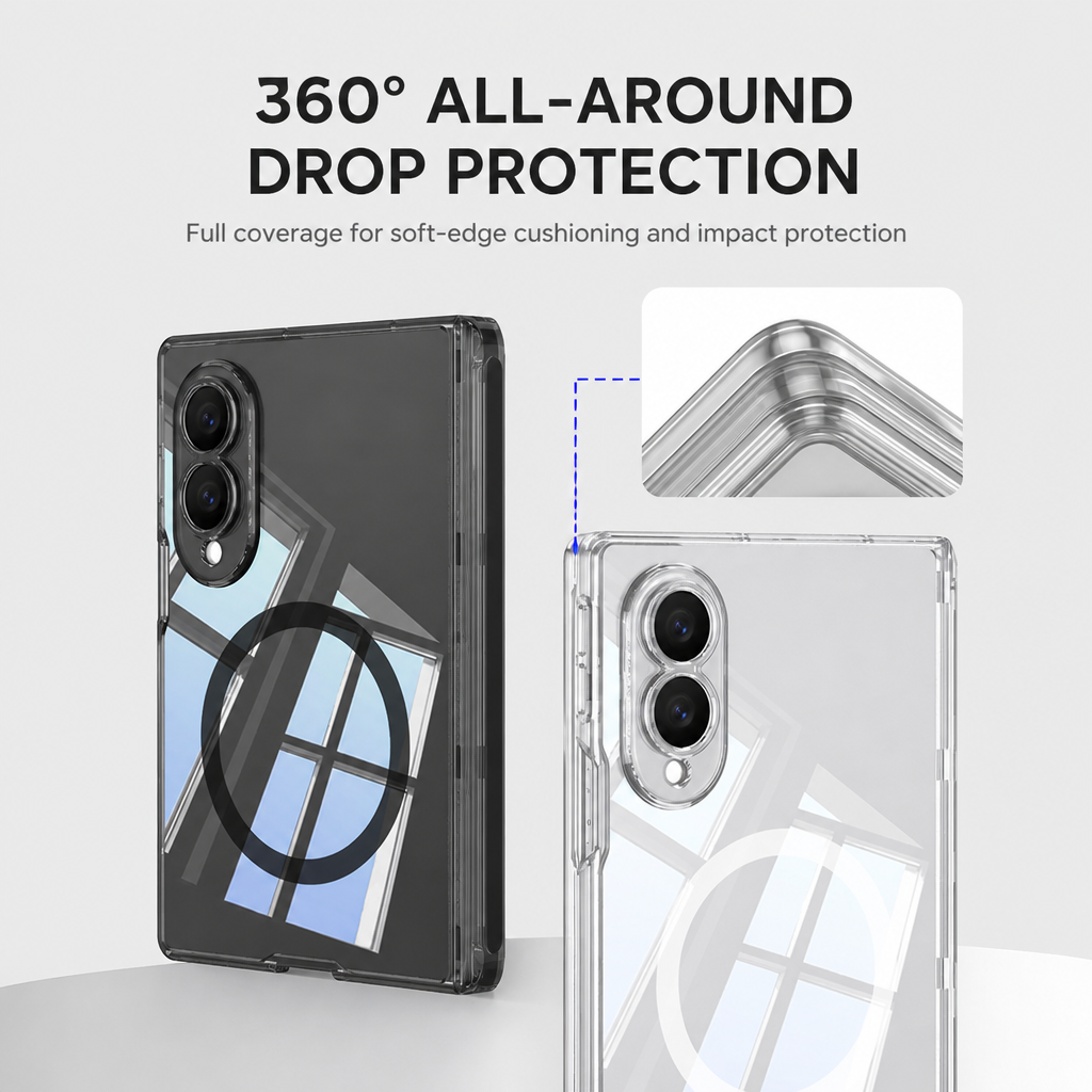 For Samsung Galaxy Z Fold 8 / Fold 8 Ultra Clear Magnetic Hinge Protection Case - image 3