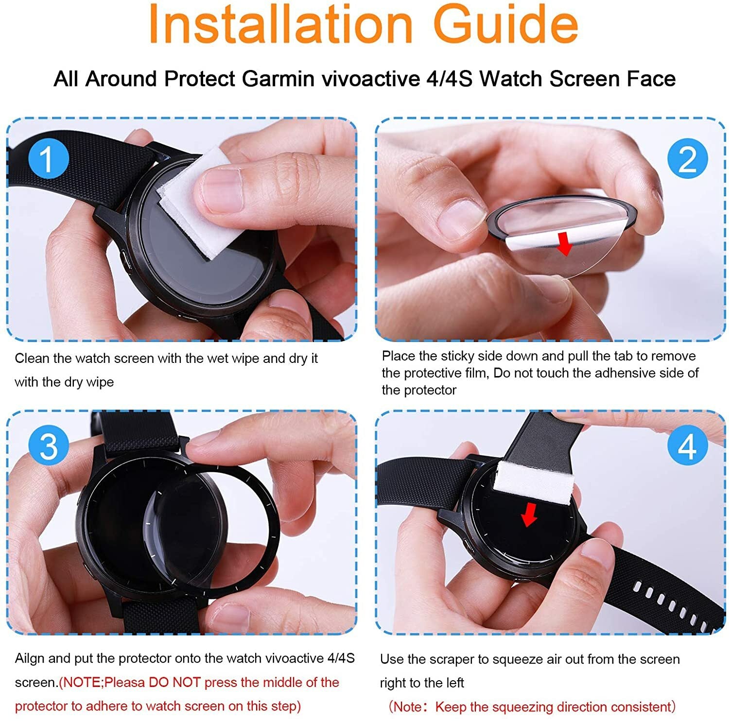 3 Pack Full-Cover Screen Protector for Garmin Venu and Vivoactive - image 8