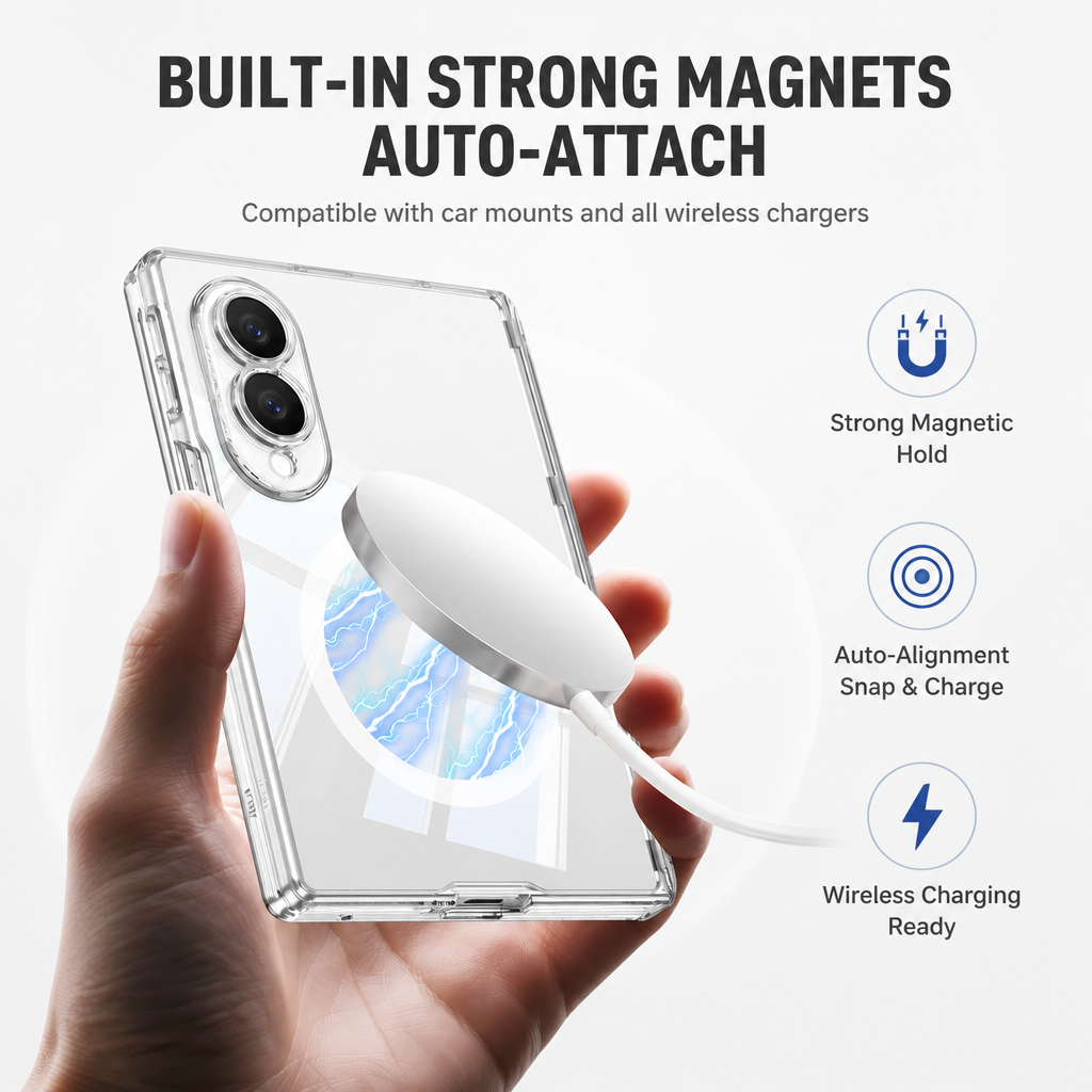 For Samsung Galaxy Z Flip 8 Clear Magnetic Shockproof Case - image 5