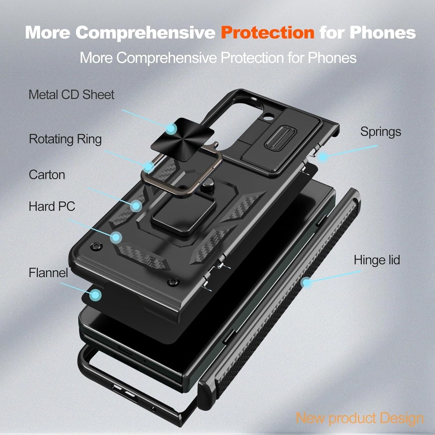 For Samsung Galaxy Z Fold 8 / Fold 8 Ultra Heavy Duty Ring Kickstand Shockproof Case - image 7