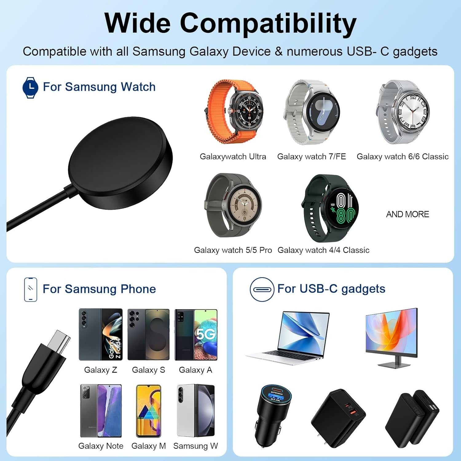 Magnetic USB-C Charger Cable for Samsung Galaxy Watch - image 2