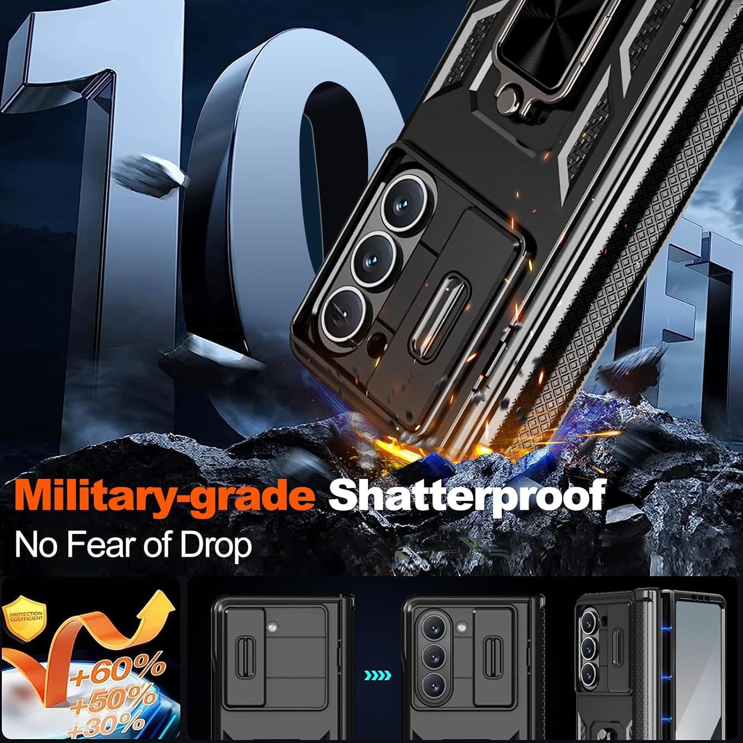 For Samsung Galaxy Z Fold 8 / Fold 8 Ultra Heavy Duty Ring Kickstand Shockproof Case - image 6