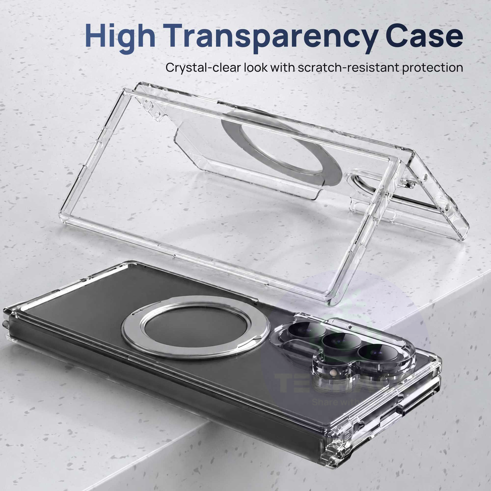For Samsung Galaxy Z Fold 8 / Fold 8 Ultra Clear Magnetic Rotating Stand Case - image 6