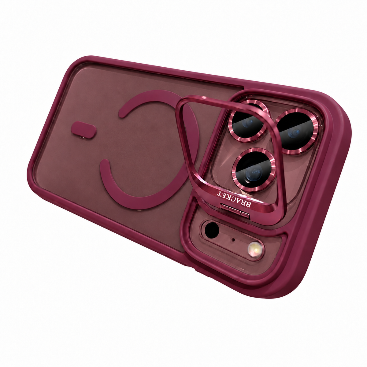 For iPhone 18 Pro Case, Compatible with MagSafe - Camera Frame Stand, Case Only, Red