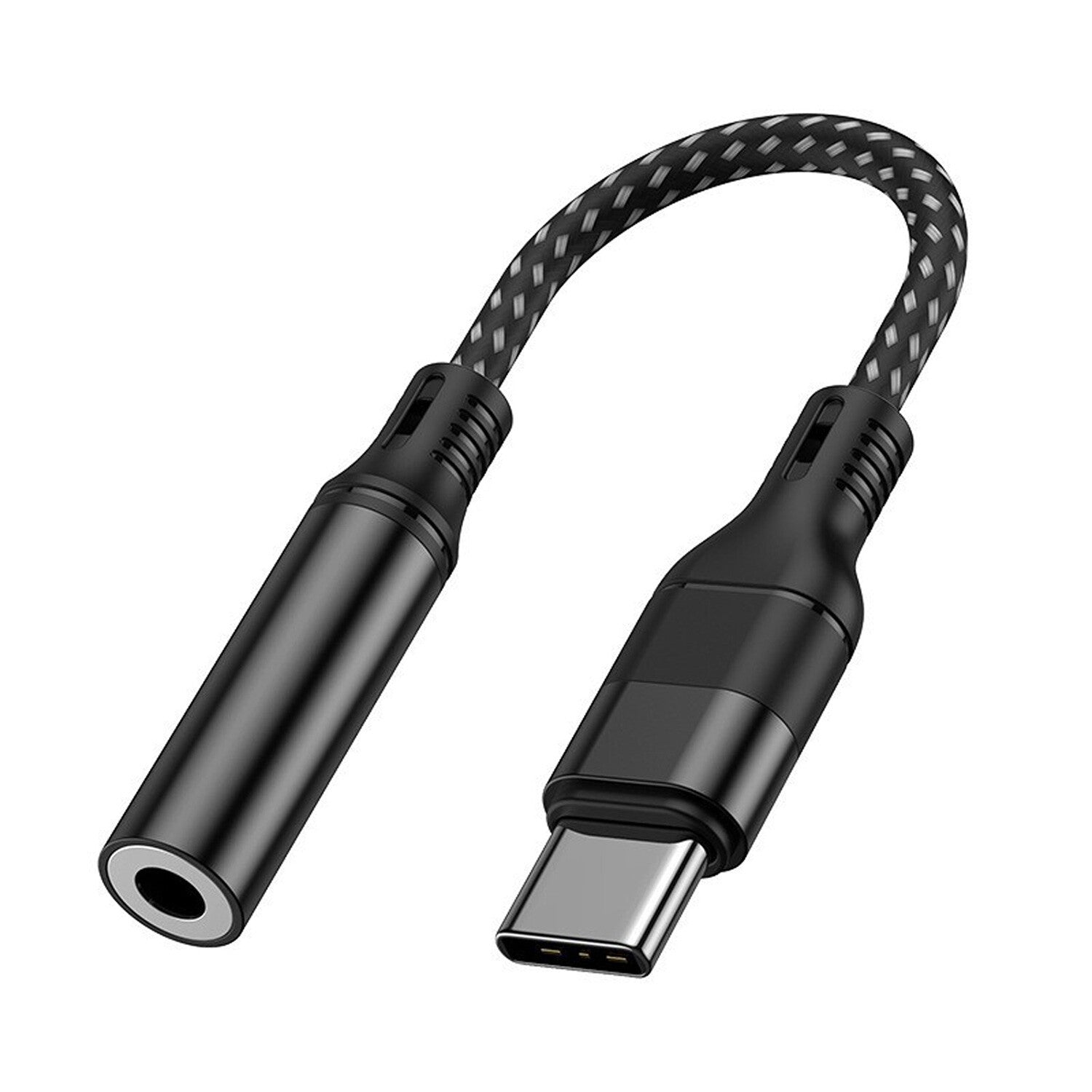 USB-C to 3.5mm Braided Audio Adapter – clean white background main image