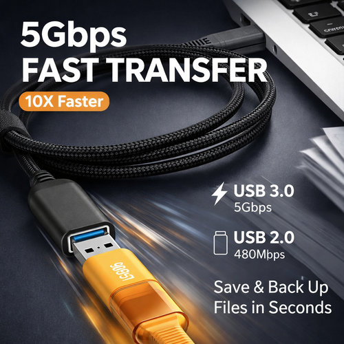 Braided USB 3.0 Extension Cable - image 3
