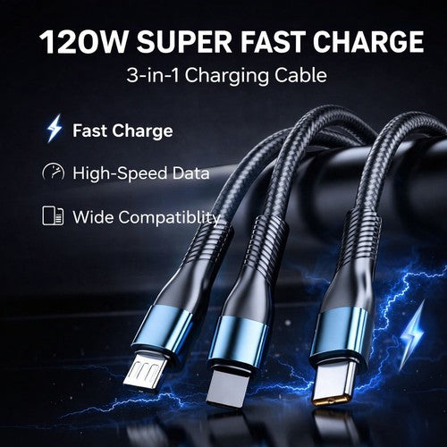 120W 3-in-1 Multi Charging Cable – 2M - image 2