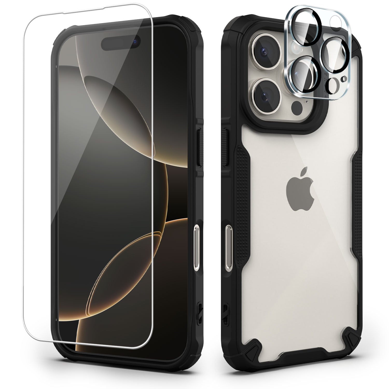 [Full Set] For Apple iPhone 16 Pro Max Case Shockproof Military Clear Cover