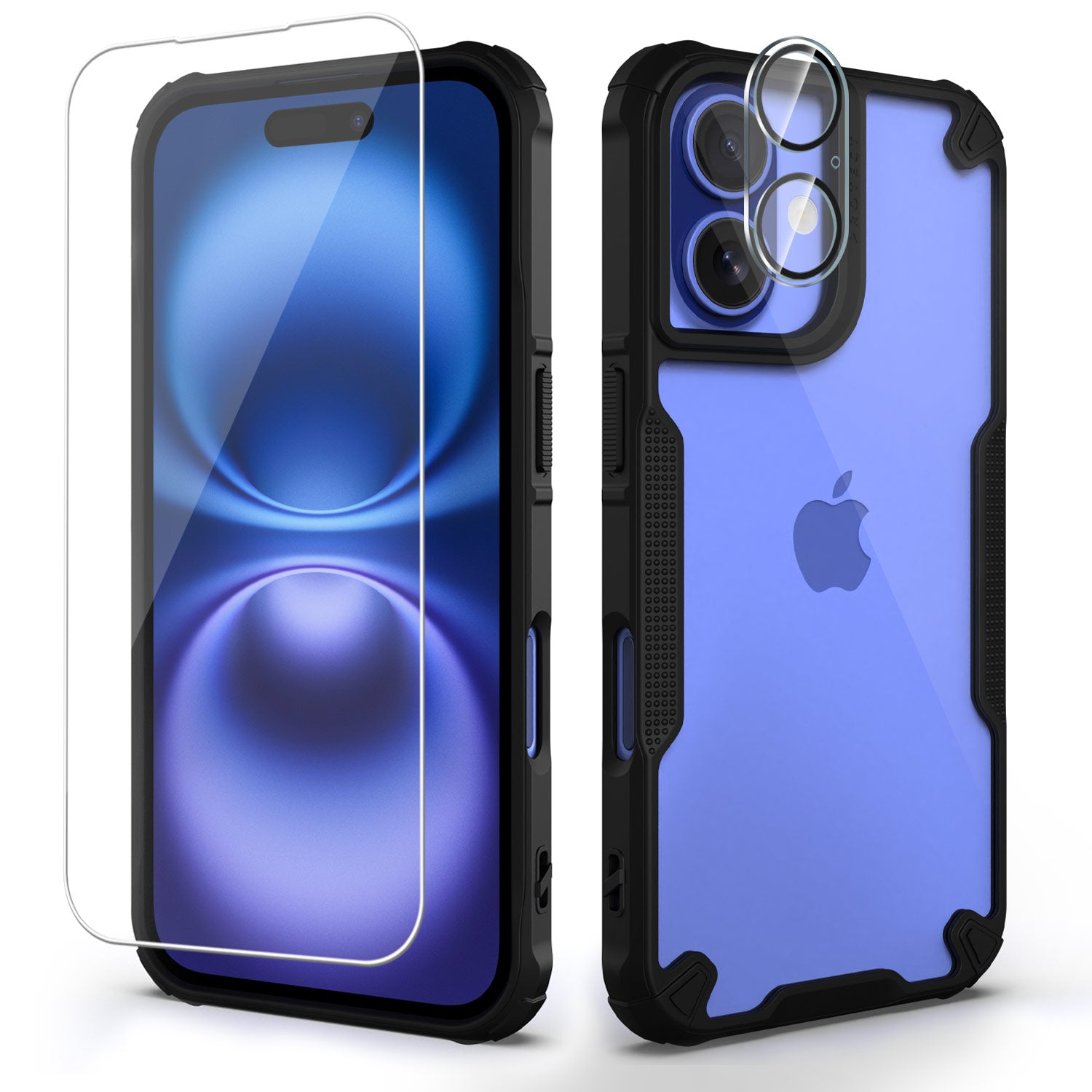 [Full Set] For Apple iPhone 16 Pro Max Case Shockproof Military Clear Cover