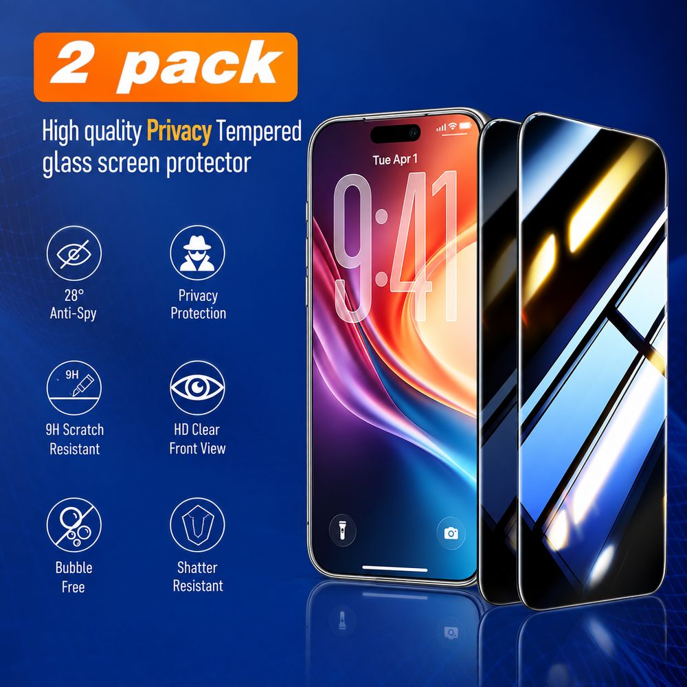 For iPhone 18 Pro Case, Compatible with MagSafe - With 2 Privacy Screen Protectors, Clear