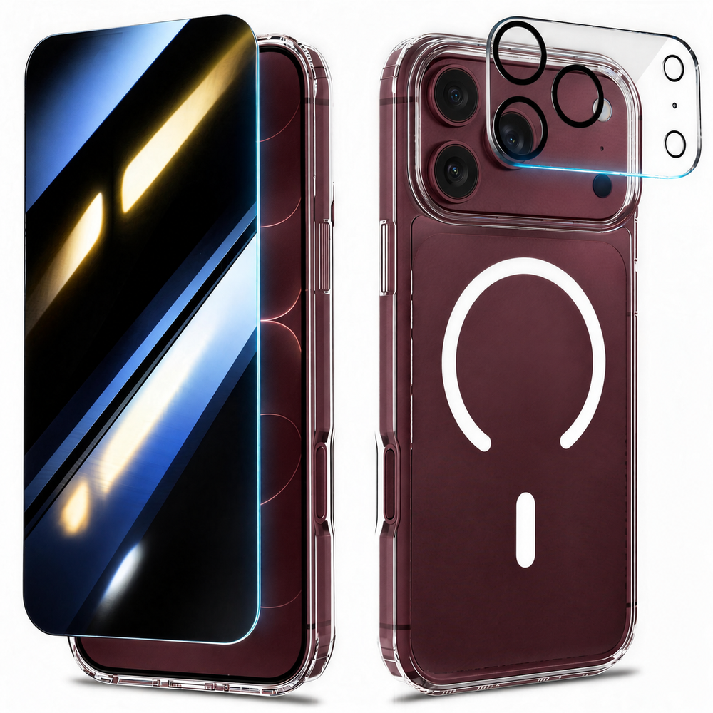 For iPhone 18 Pro Max Case, Compatible with MagSafe - With 1 Privacy Screen Protector and 1 Camera Lens Protector, Clear