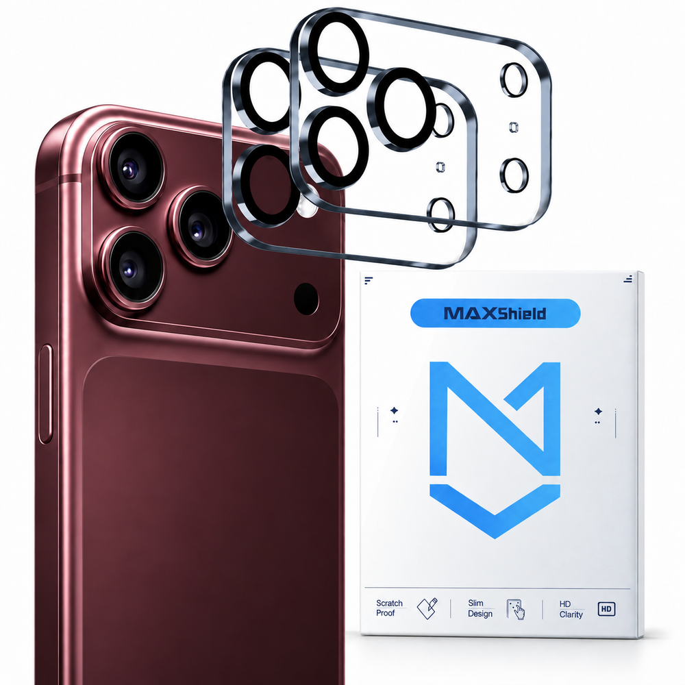 MAXSHIELD 2 Pack Clear Tempered Glass Camera Lens Protectors for Apple iPhone 18 Pro 6.3-inch