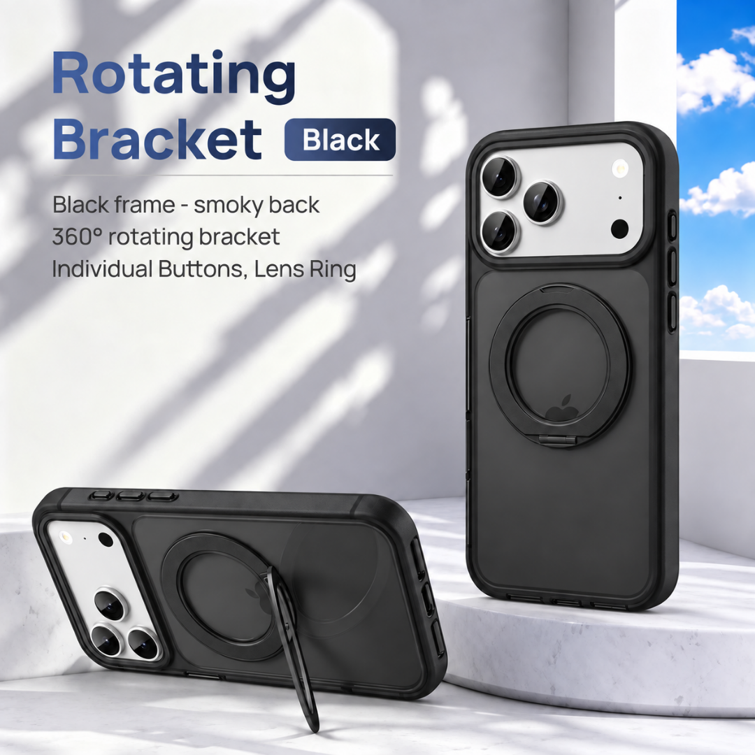 For iPhone 18 Pro Max Case, Compatible with MagSafe - 360-Degree Rotating Stand, Case Only, Black