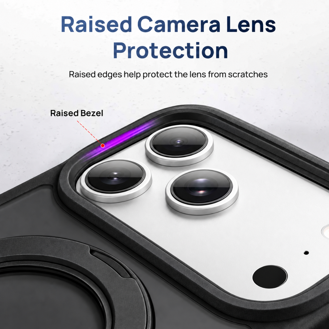 For iPhone 18 Pro Max Case, Compatible with MagSafe - 360-Degree Rotating Stand, Case Only, Black