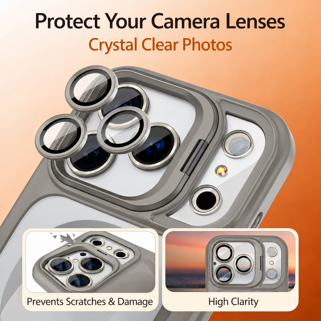 For iPhone 18 Pro Case, Compatible with MagSafe - Camera Frame Stand, Case Only, Grey