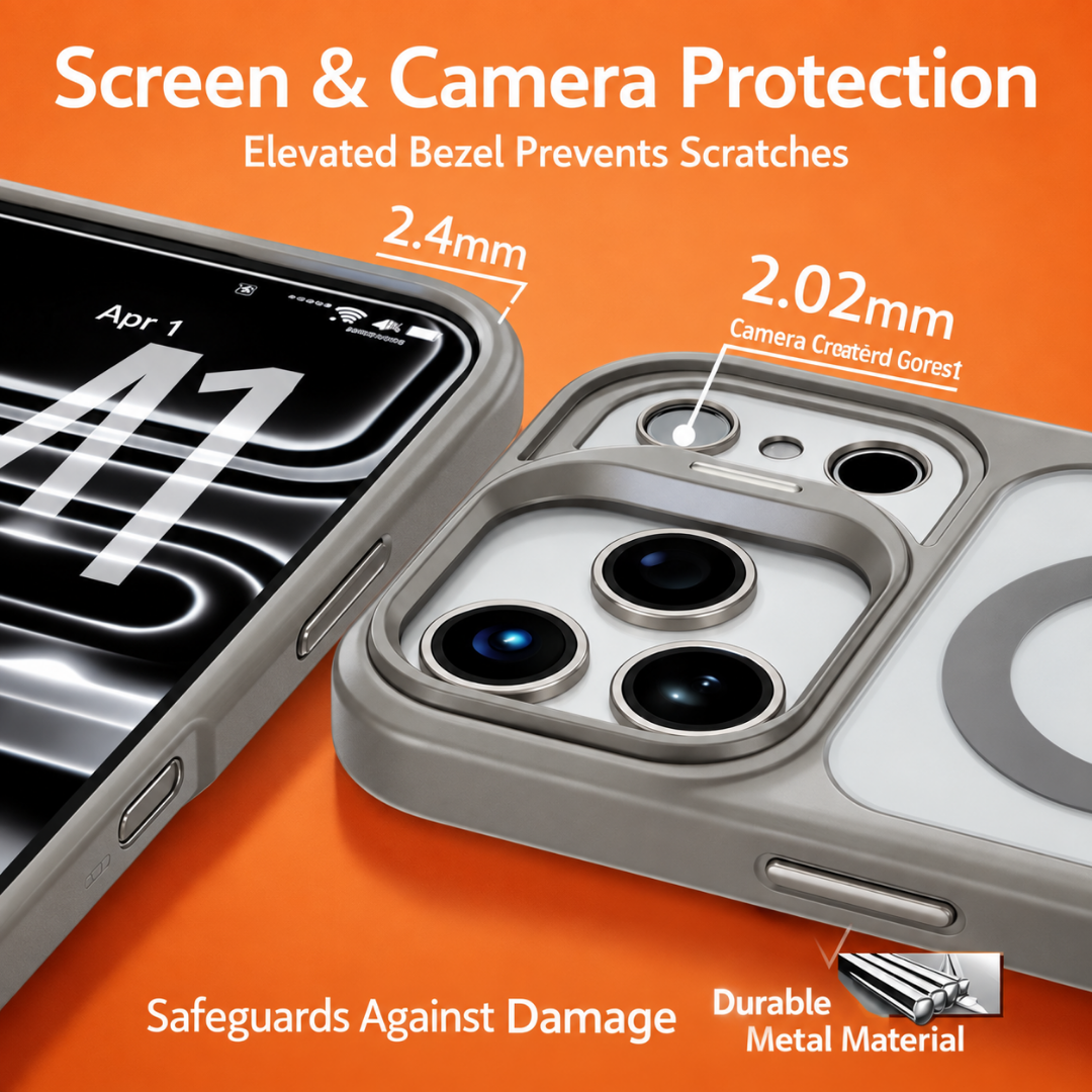 For iPhone 18 Pro Case, Compatible with MagSafe - Camera Frame Stand, Case Only, Grey