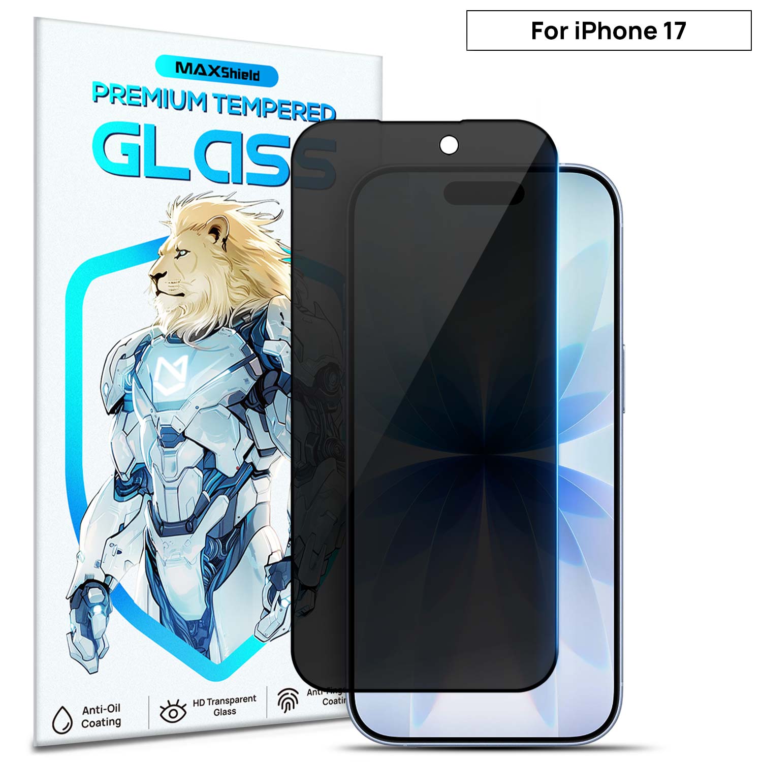 2XFor iPhone 17 Pro Max Air Privacy Tempered Glass Screen Protector