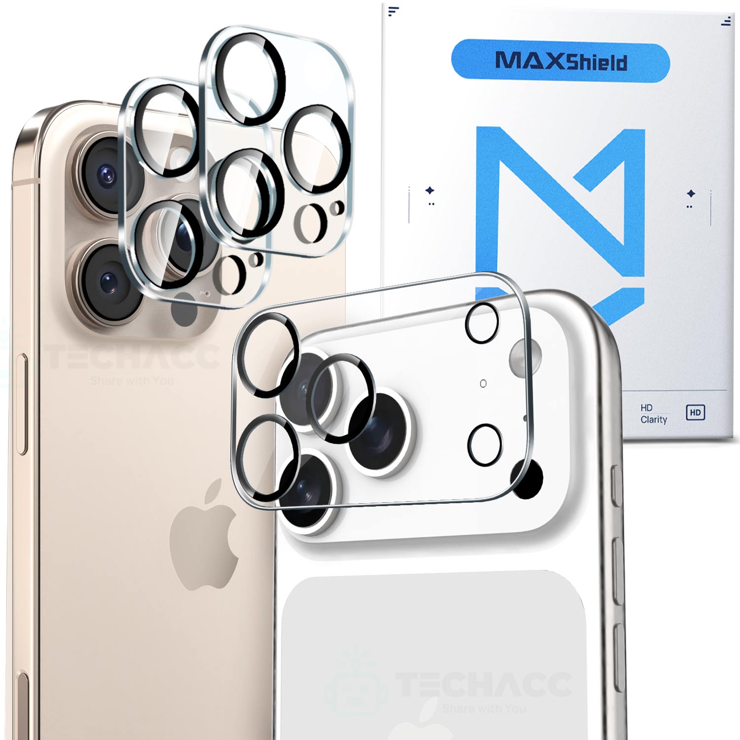 For iPhone 17 Pro Max Camera Lens Clear Glass Screen Protector