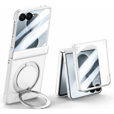 For Samsung Galaxy Z Flip 8 Clear Magnetic Ring Kickstand Shockproof Case