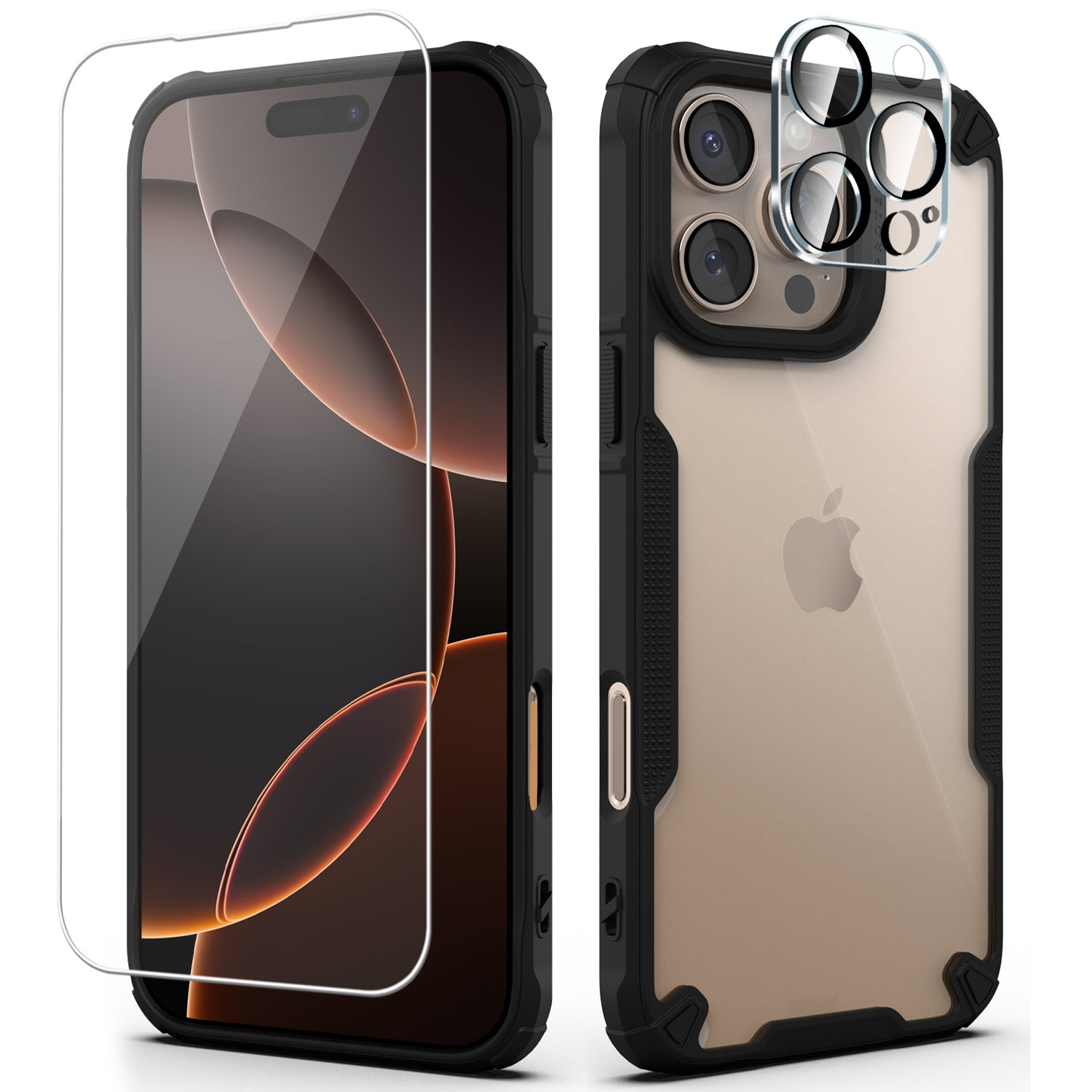 [Full Set] For Apple iPhone 16 Pro Max Case Shockproof Military Clear Cover