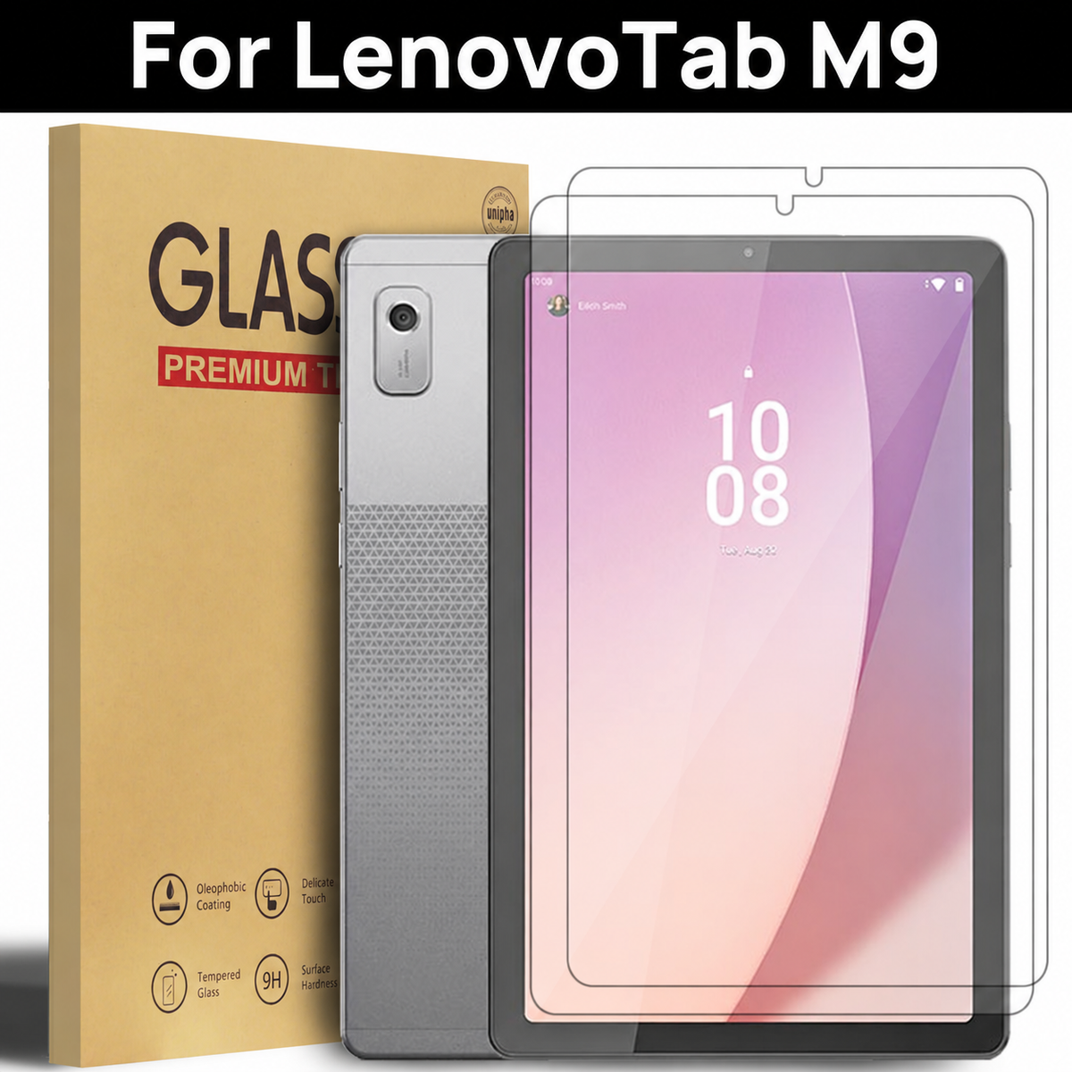 Tempered Glass Screen Protector for Lenovo Tab M9 - 2 Pack