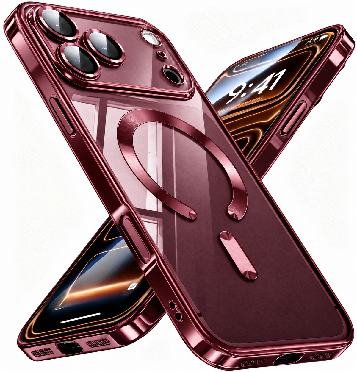 For iPhone 18 Pro Case, Compatible with MagSafe - Raised Camera Bezel, Case Only, Red