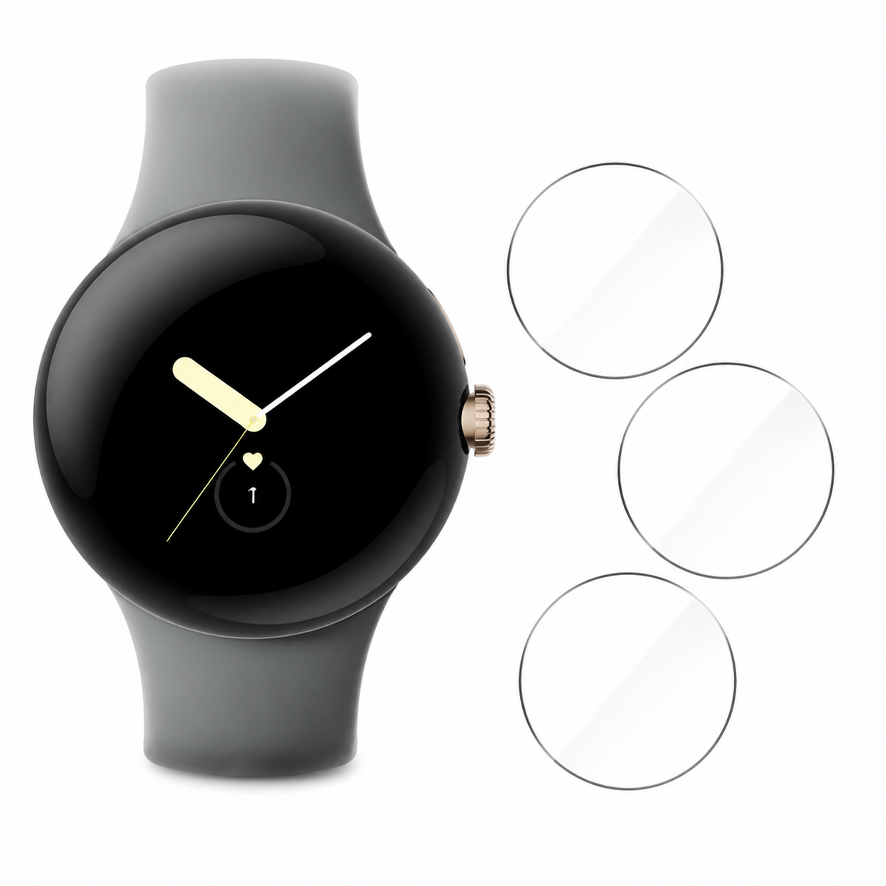 3x For Google Pixel Watch 2 Screen Protector Hydrogel Full Coverage Clear Film – clean white background main image