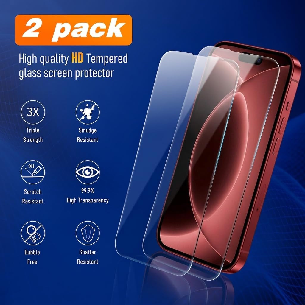 For iPhone 18 Pro Max Case, Compatible with MagSafe - With 2 Screen Protectors, Clear