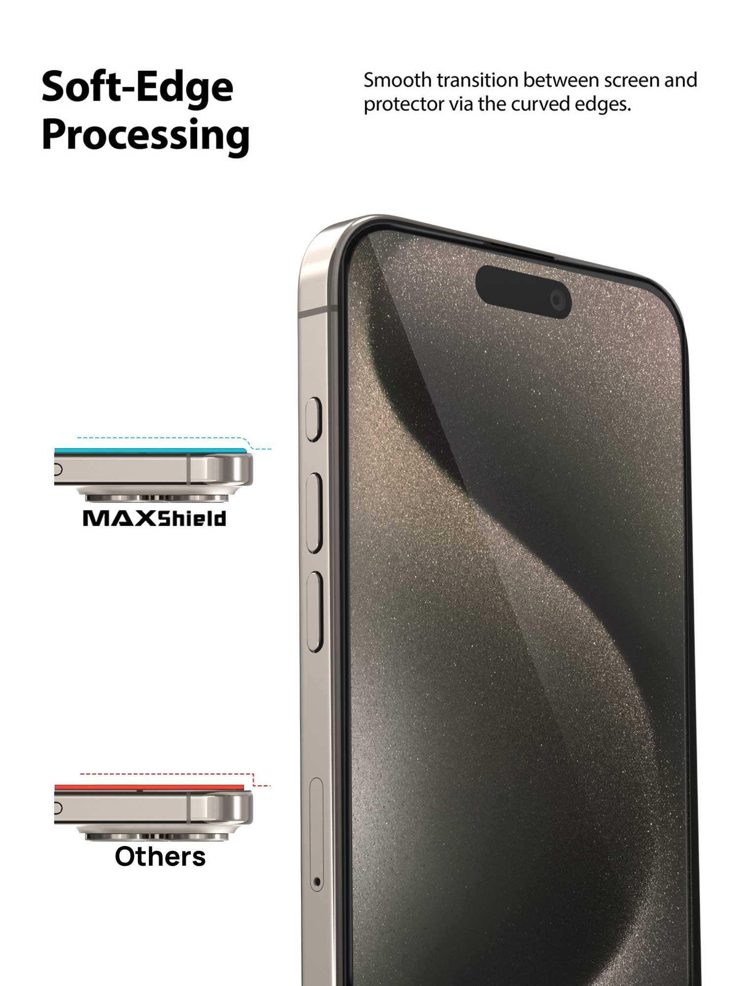【2 Pack】  MaxShield® Premium 9H iPhone 15 Series Full Glass Protector