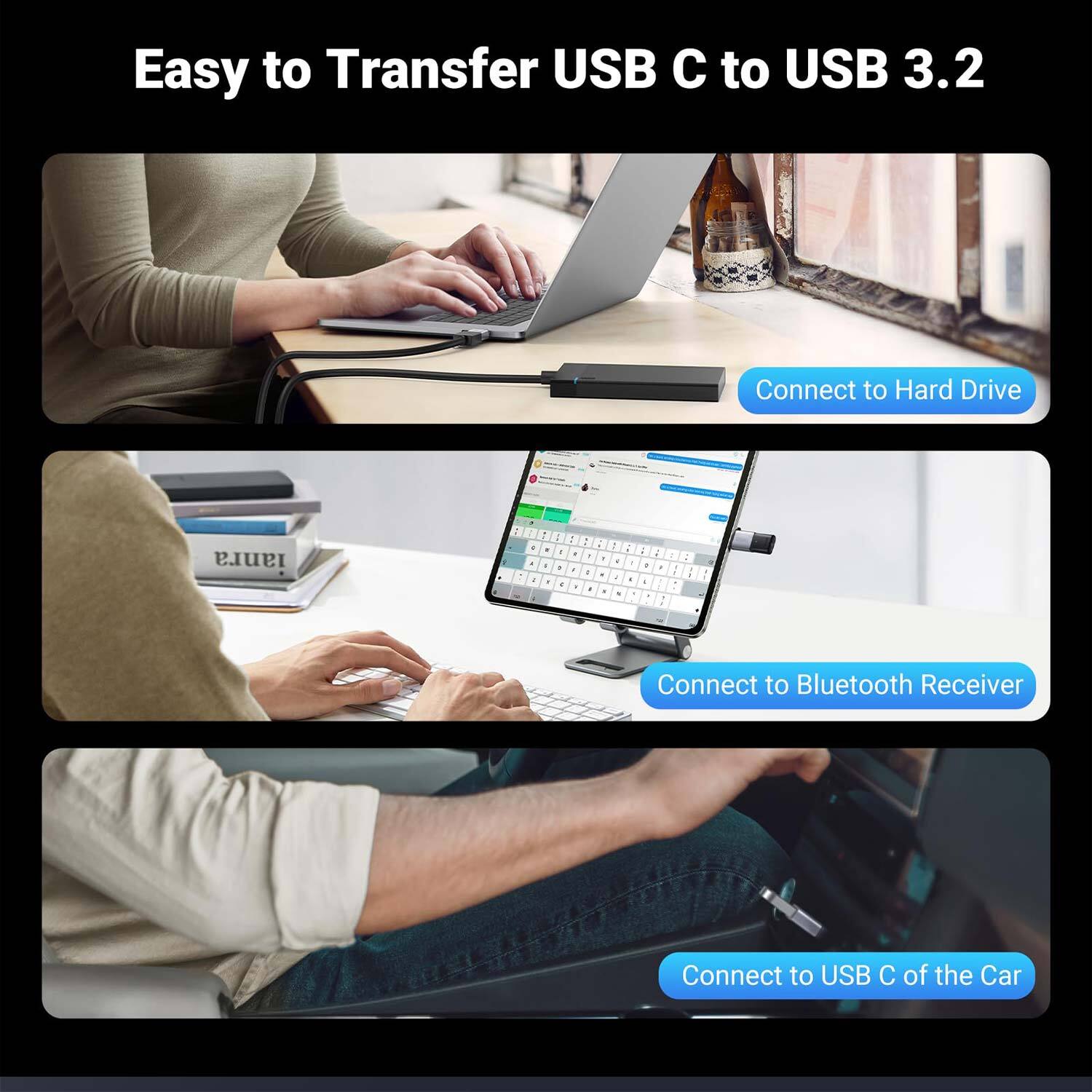 USB 3.2 to USB-C OTG Adapter – 2 Pack - image 7