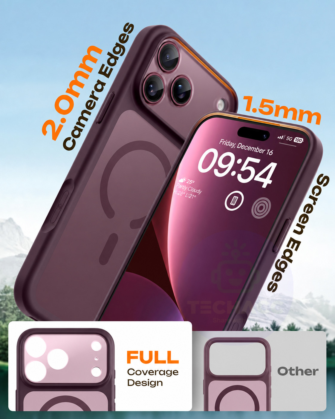 For iPhone 18 Pro Max Case, Compatible with MagSafe - Frosted Back and Raised Camera Frame, Case Only, Black