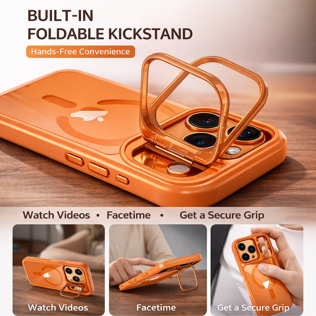 For iPhone 18 Pro Case, Compatible with MagSafe - Camera Frame Stand, Case Only, Red