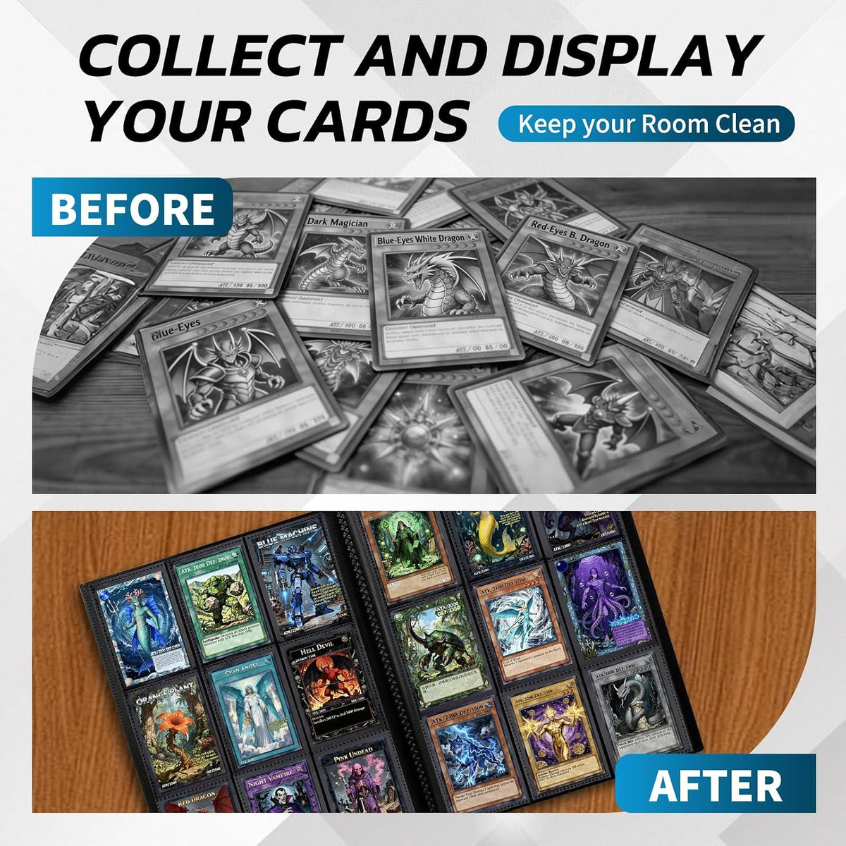 Black Trading Card Binder with Elastic Closure - 480 Card Capacity
