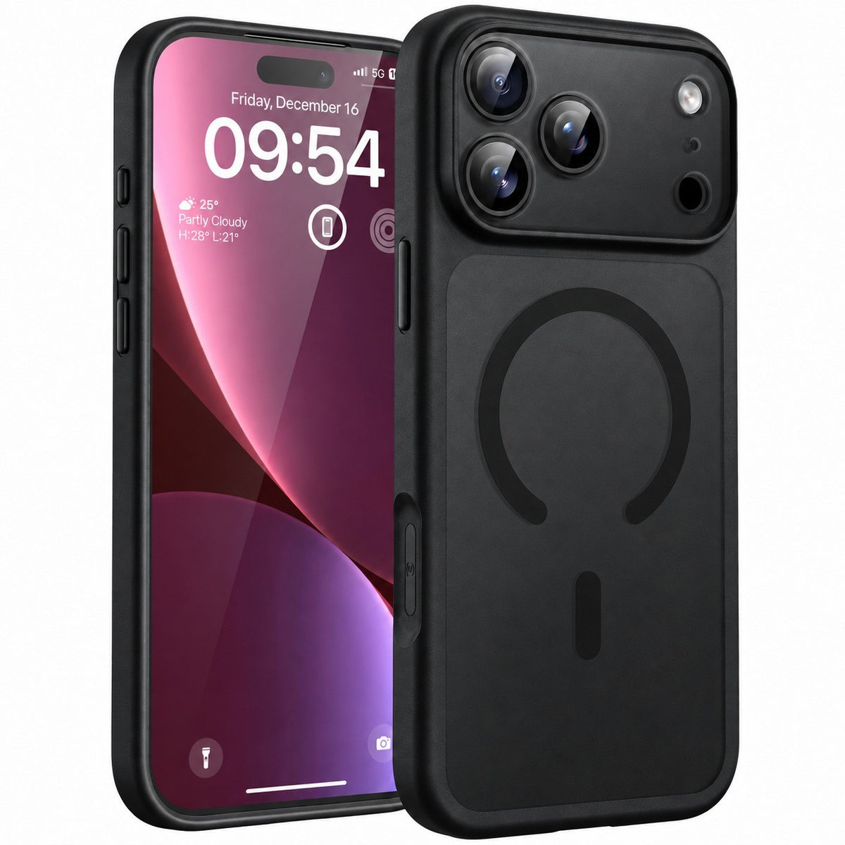 For iPhone 18 Pro Max Case, Compatible with MagSafe - Frosted Back and Raised Camera Frame, Case Only, Black