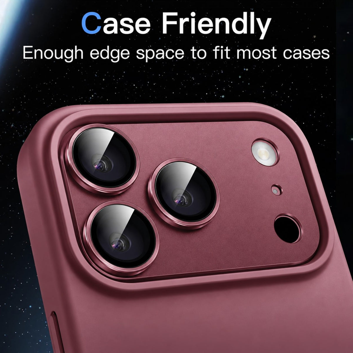 Metal and Tempered Glass Camera Lens Protector for iPhone 18 Pro Max - Dark Grey
