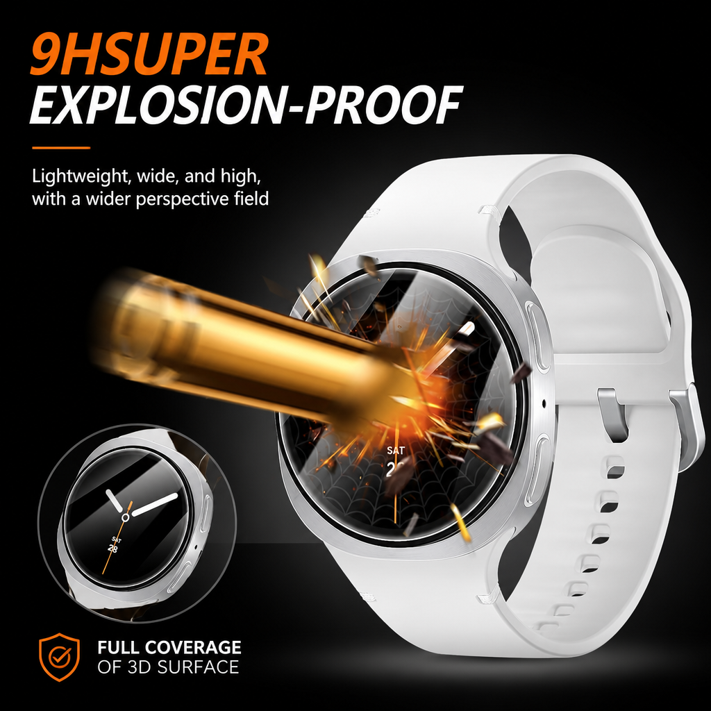 1/2/3/4 Pack Tempered Glass Screen Protectors for Samsung Galaxy Watch - image 9