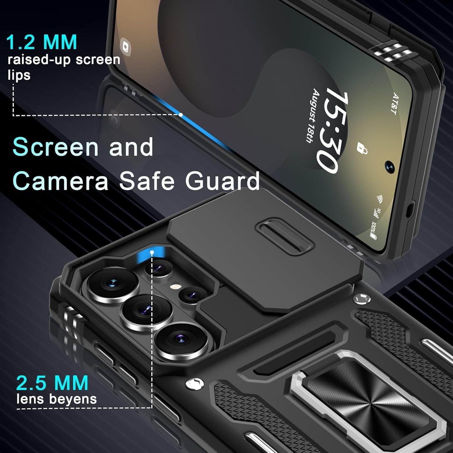 For Samsung Galaxy S24 FE Magnetic Ring Kickstand Shockproof Case - image 3